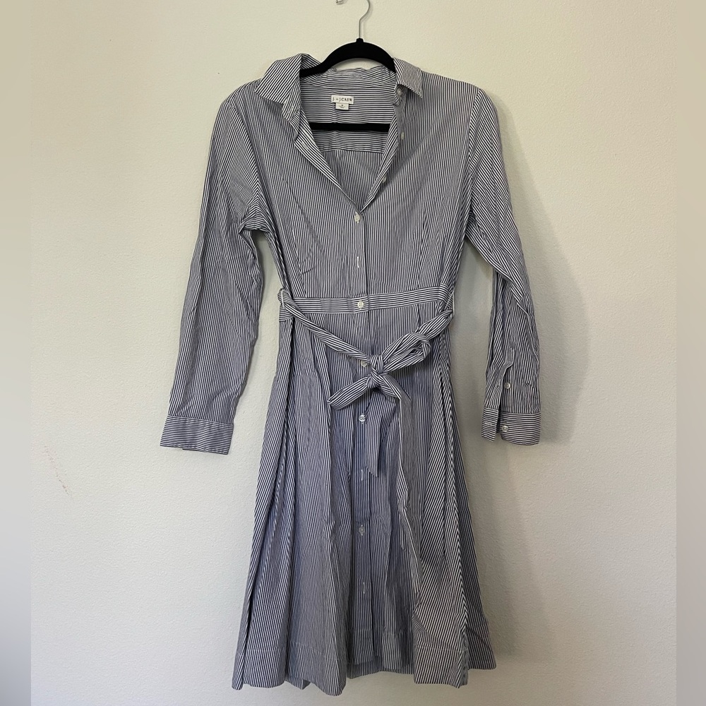 J. By J. Crew navy and white button down dress, size 8